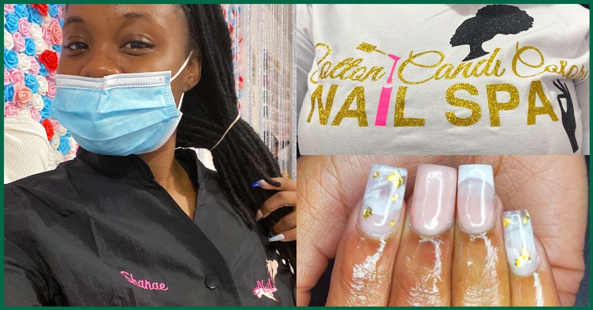 CV nail specialty alum, Shanae, as a licensed professional in her nail spa